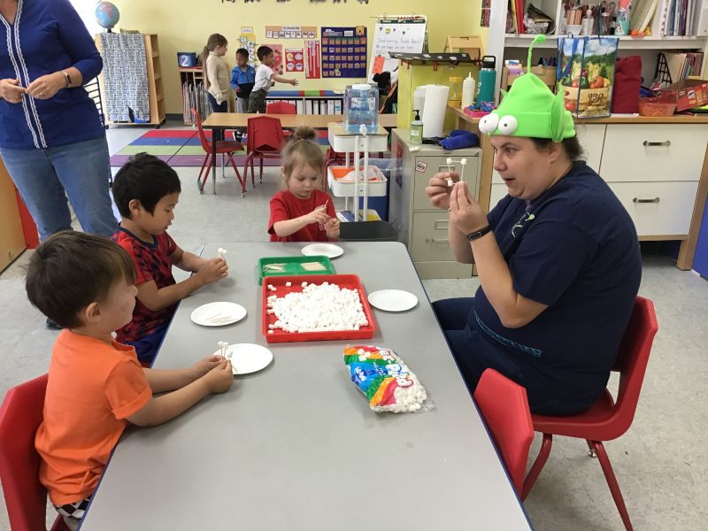 Mandy Volunteering at a Halloween Party at Preschool