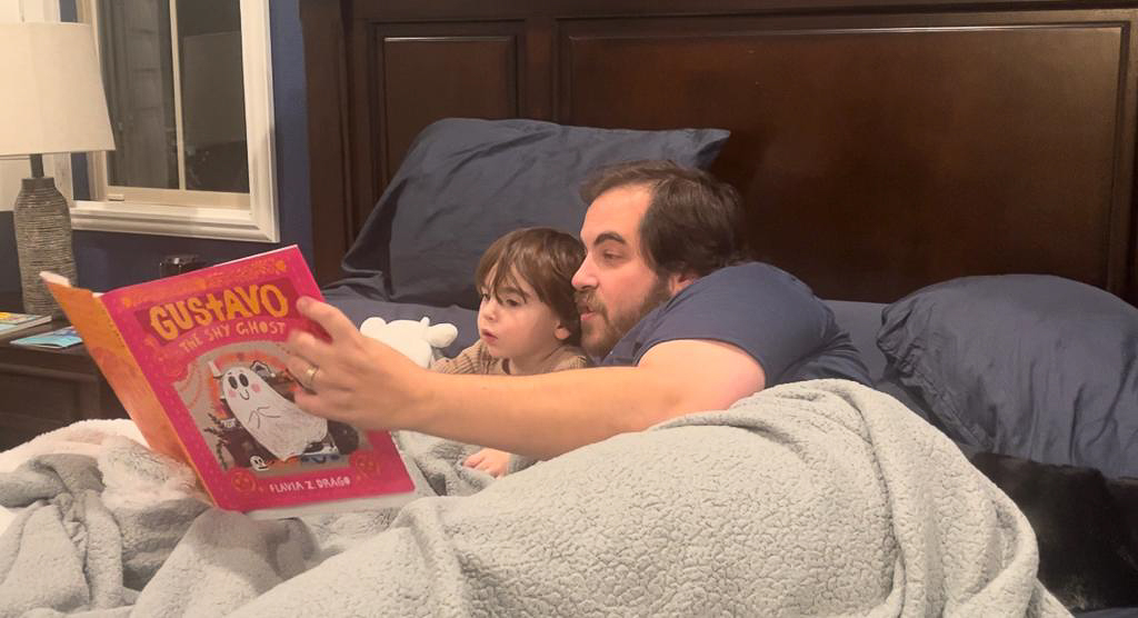 Reading to Luca Before Bed