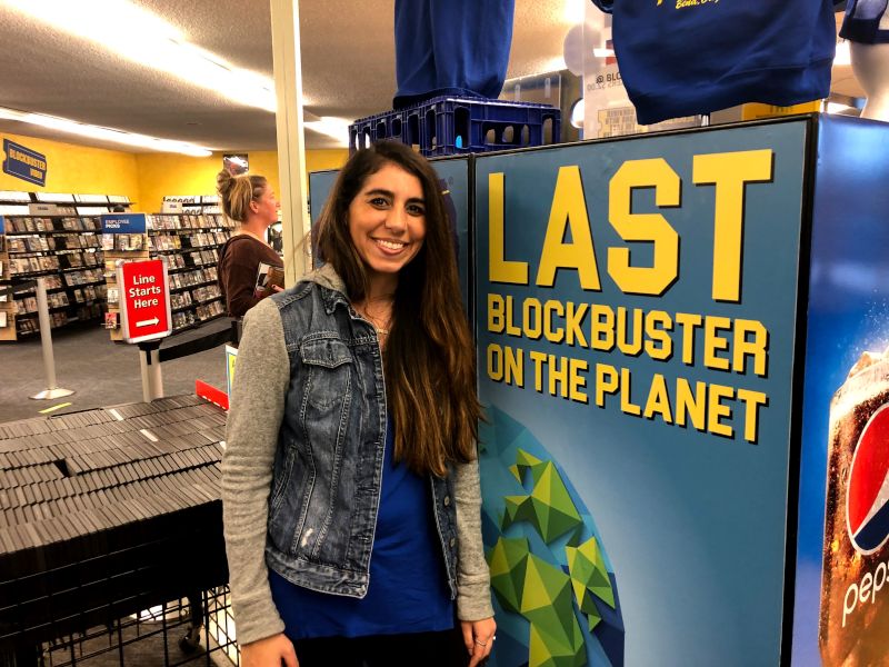 Sarah at the Last Blockbuster in Oregon!