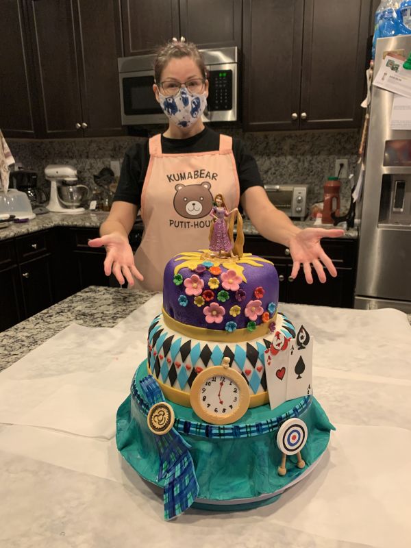 Chyree With the First Large Cake She Baked & Decorated